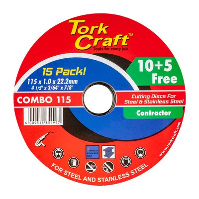 10+5 Cutting Disc Steel & Ss 115 X 1.0 X 22.2 Mm 4x More Peformance